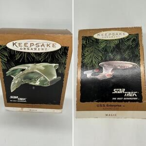 Hallmark Star Trek Magic Ornaments Lot – Romulan Warbird & U.S.S. Enterprise